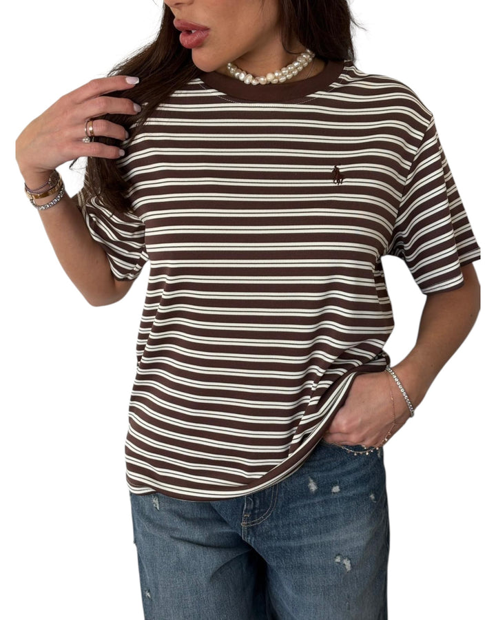 חולצת POLO פסים בד פיקה