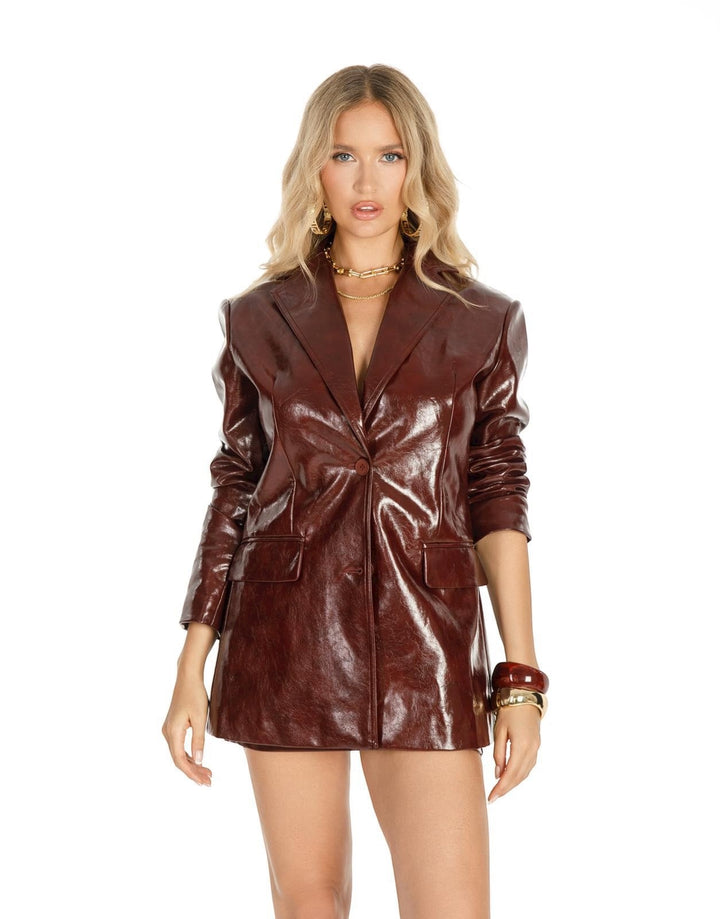 ג׳קט עור מבריק