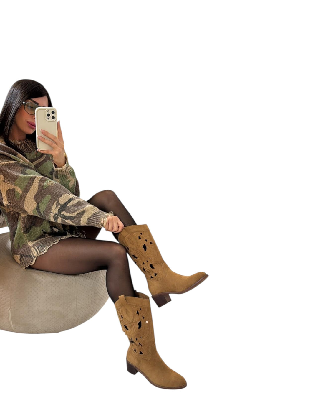 מגף גבוה חיתוכי לייזר