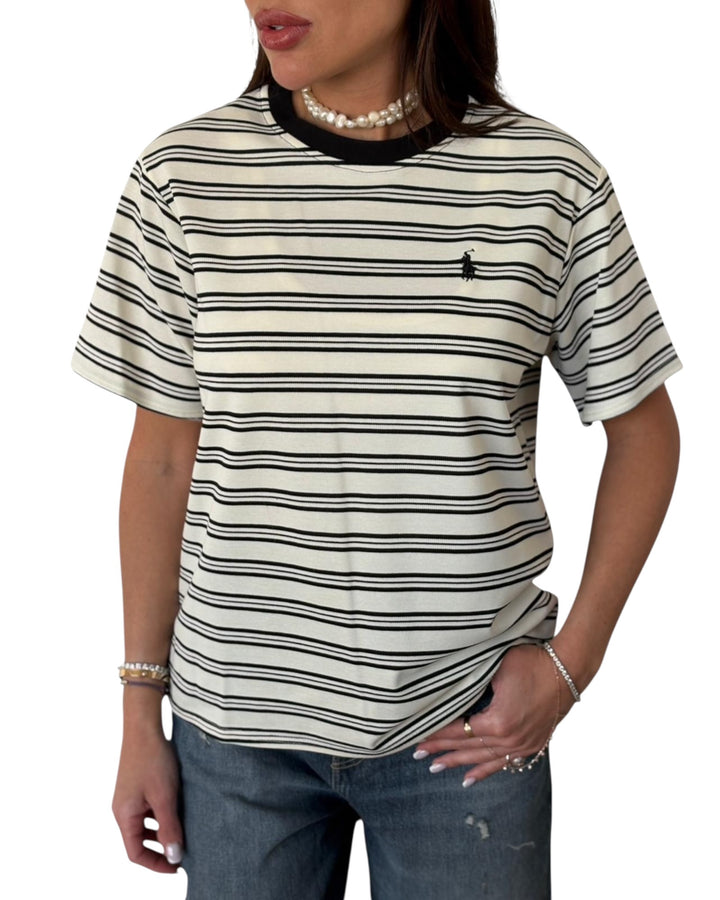 חולצת POLO פסים בד פיקה