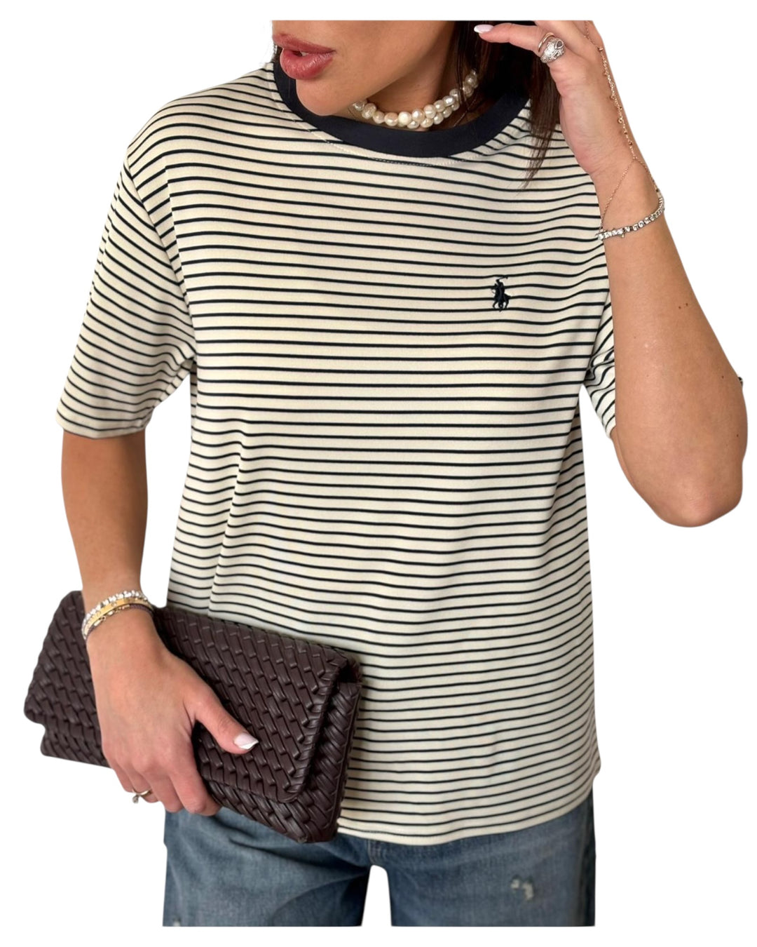 חולצת POLO אובר סאייז פסים