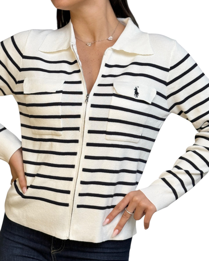 סריג POLO רוכסן שילוב כיס