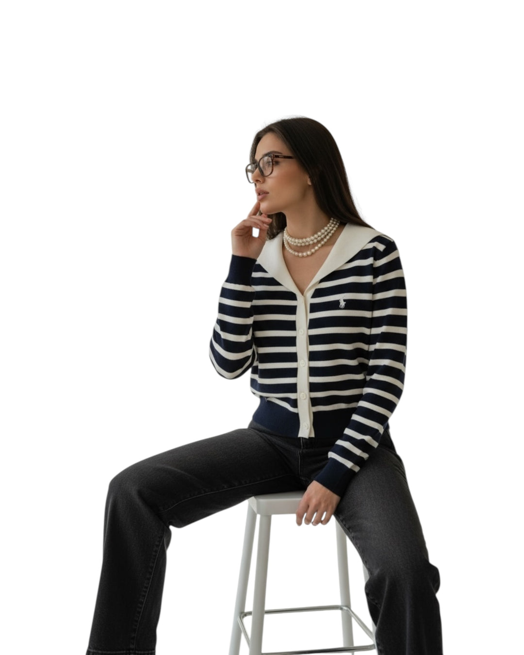 סריג POLO שילוב כפתורים