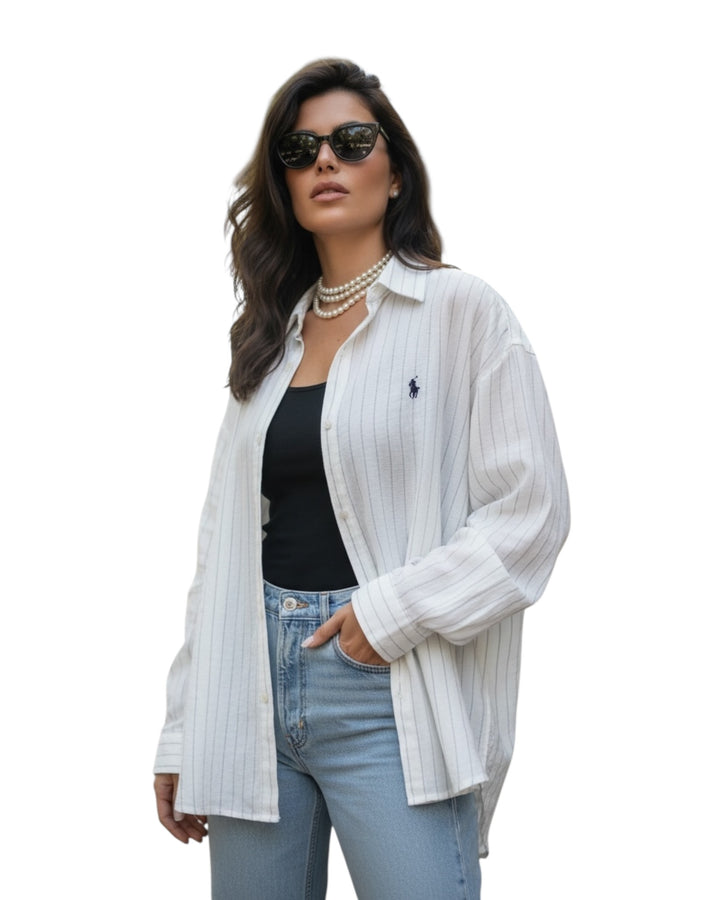 חולצת פשתן פסים POLO