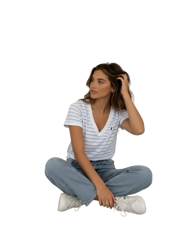 חולצת POLO פסים פשתן רך