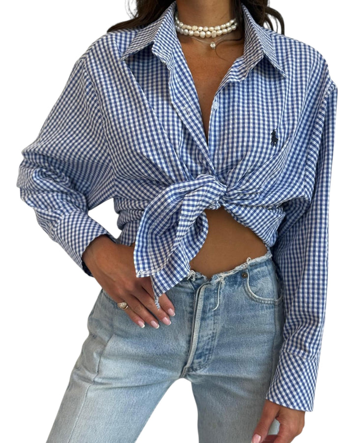 חולצת POLO משבצות מכופתרת