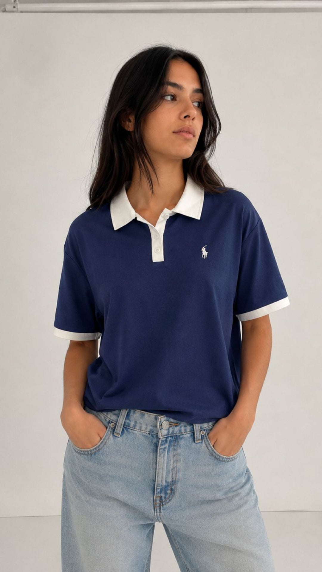 חולצת POLO צווארון כותנה אובר סאייז