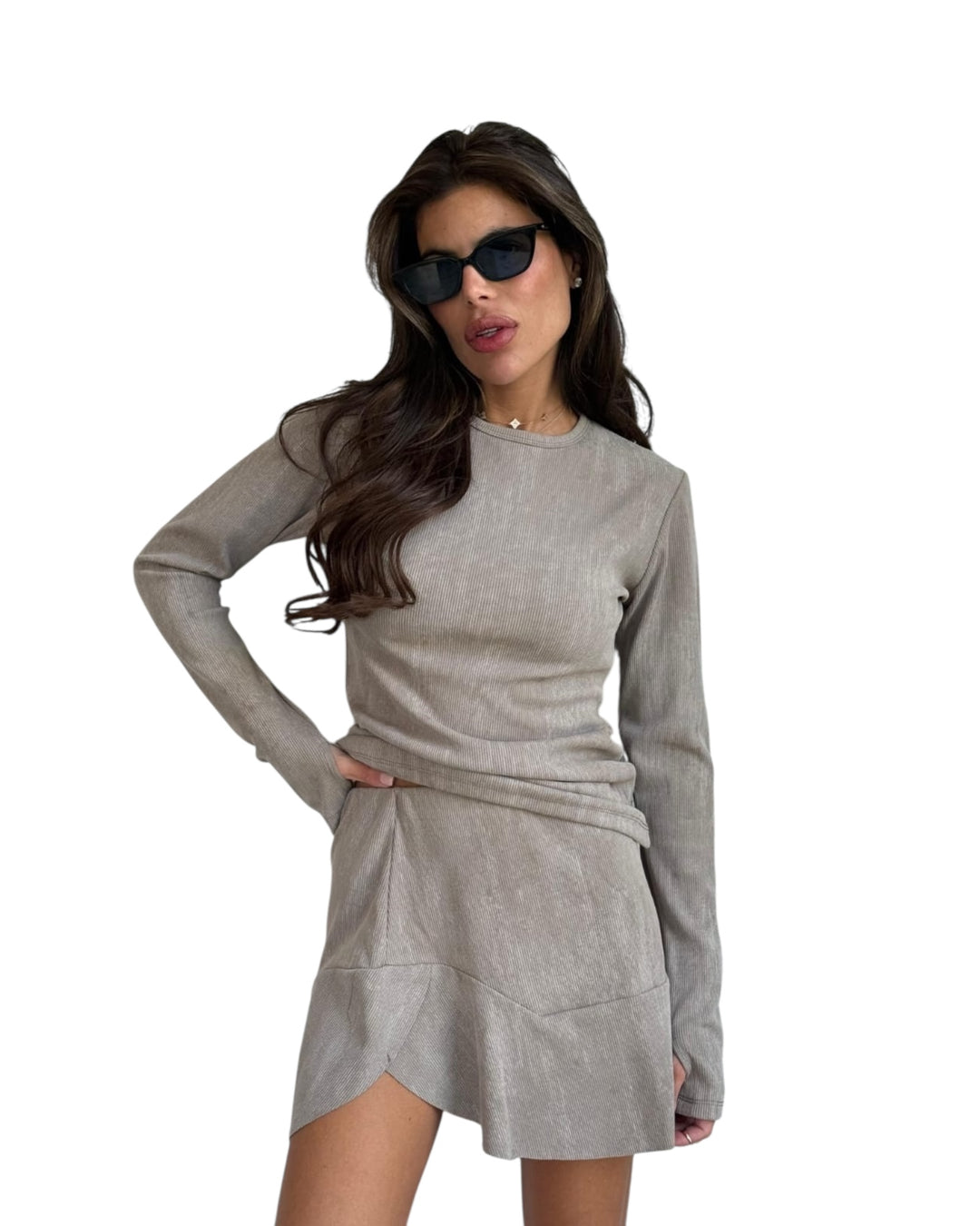 חליפת חצאית כפפה