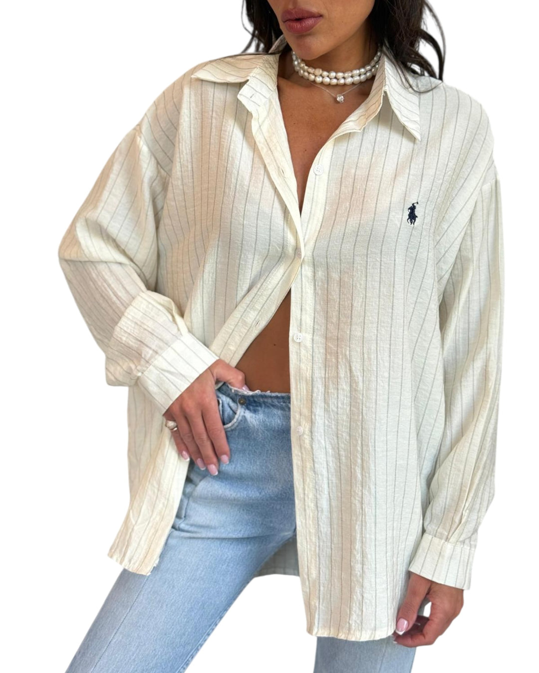 חולצת פשתן פסים POLO