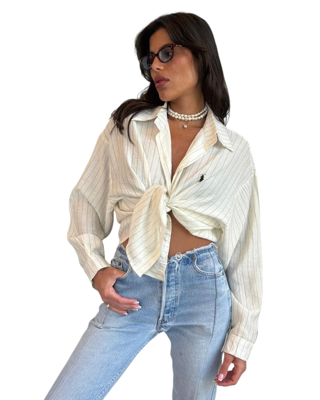 חולצת פשתן פסים POLO