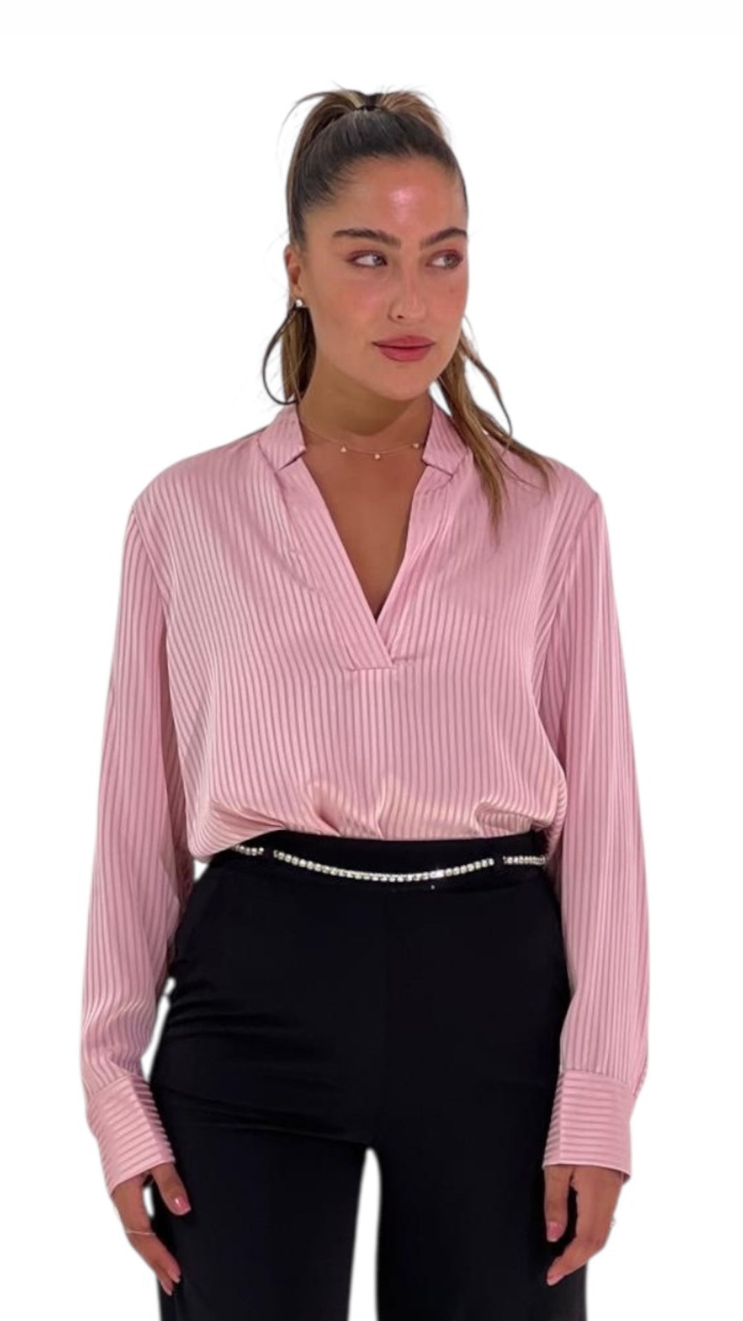 חולצת משי פסים