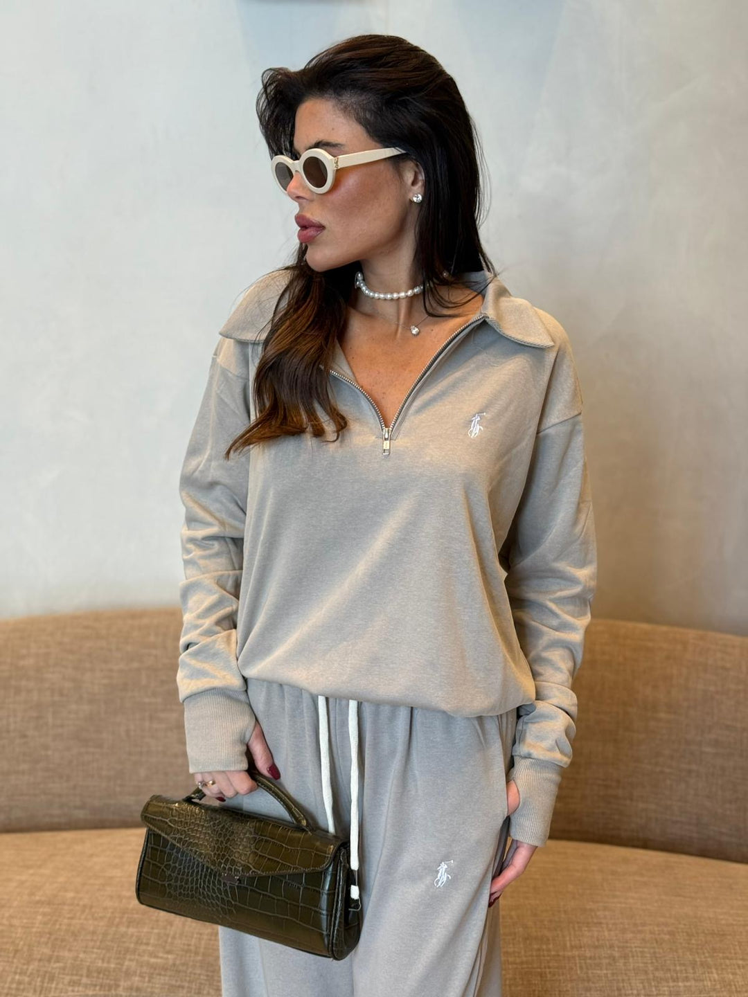 חליפת POLO שילוב רוכסן