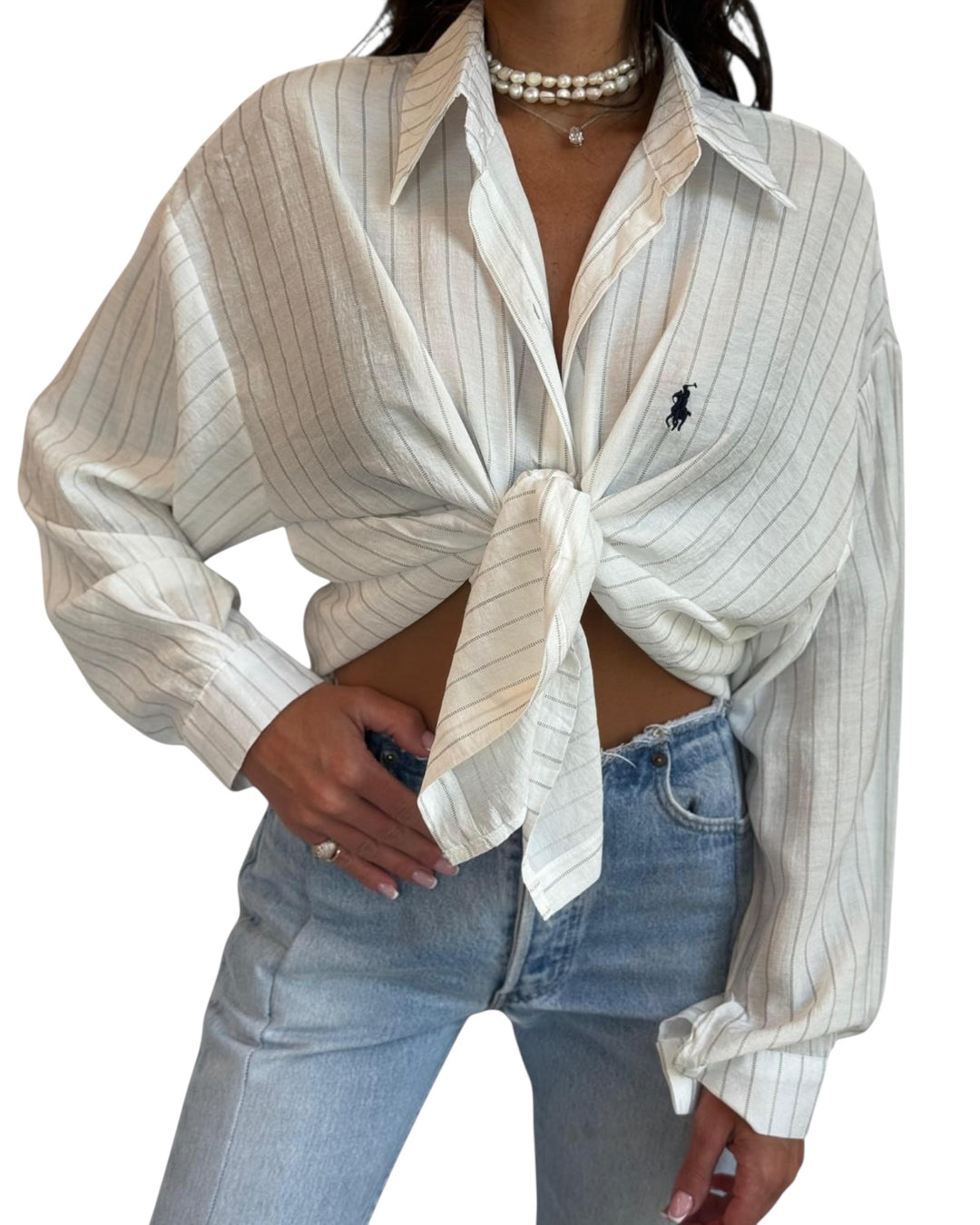 חולצת פשתן פסים POLO