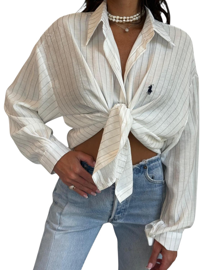 חולצת פשתן פסים POLO