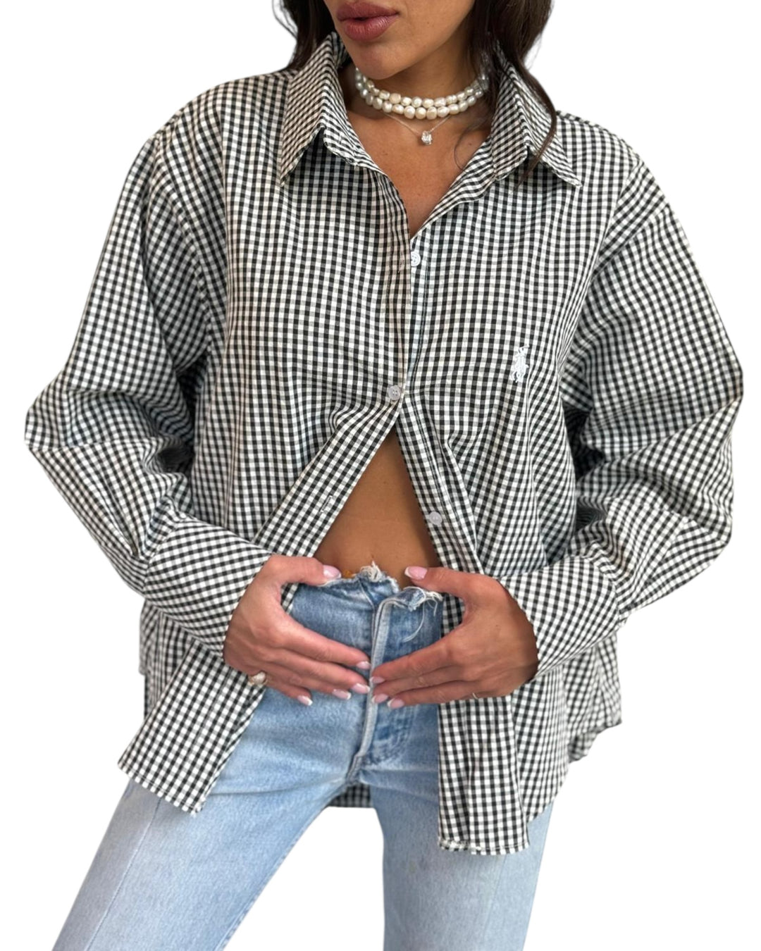 חולצת POLO משבצות מכופתרת