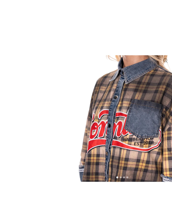 חולצה מכופתרת שילוב ג׳ינס גליתה