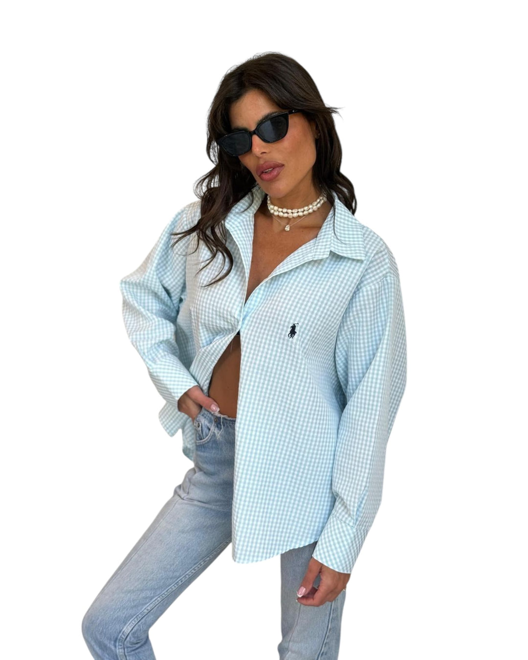 חולצת POLO משבצות מכופתרת