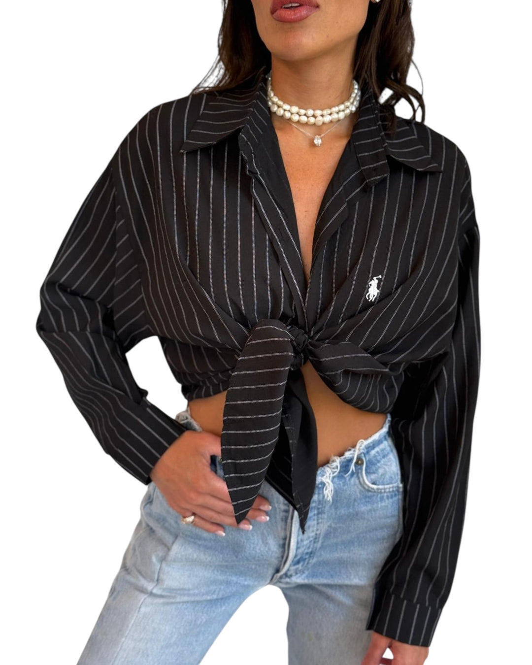 חולצת פשתן פסים POLO