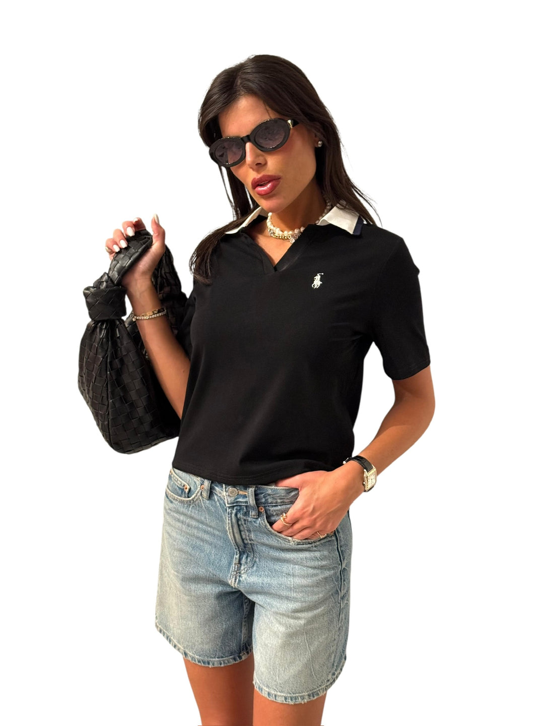 חולצת פולו צווארון שילוב