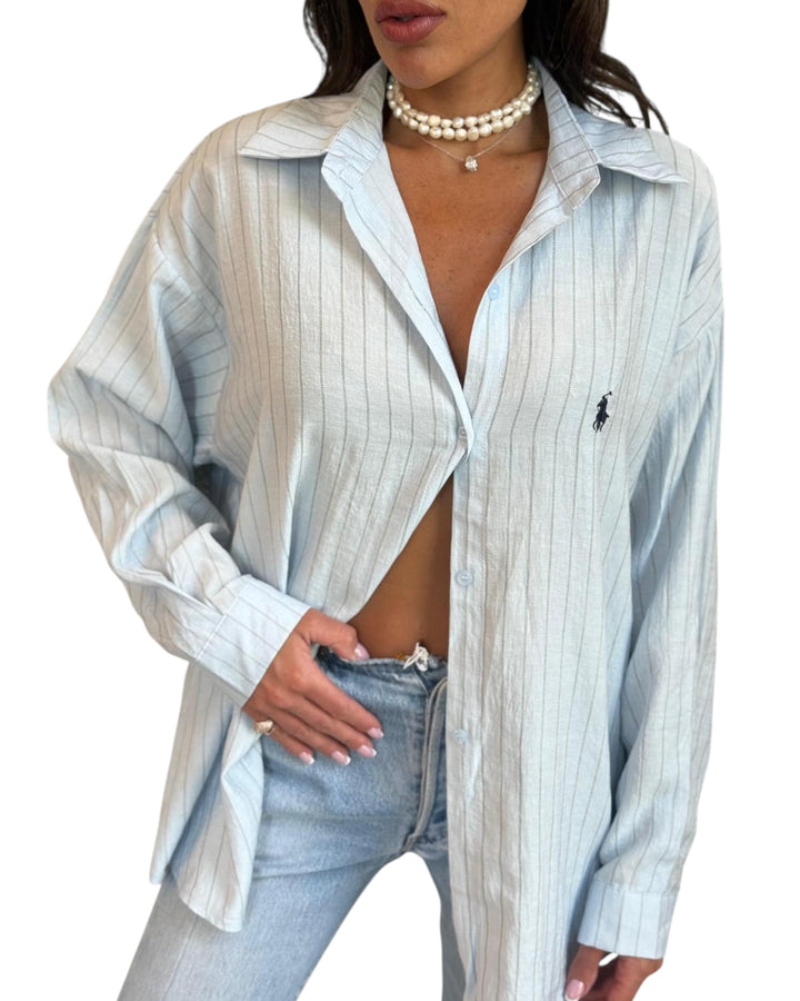 חולצת פשתן פסים POLO