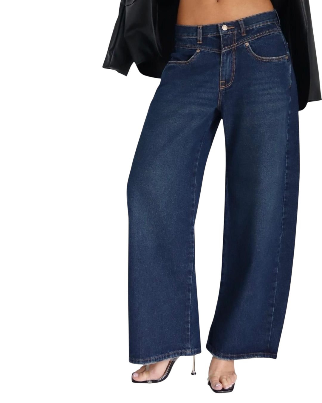 ג׳ינס סקסו רחב שילוב תפרים