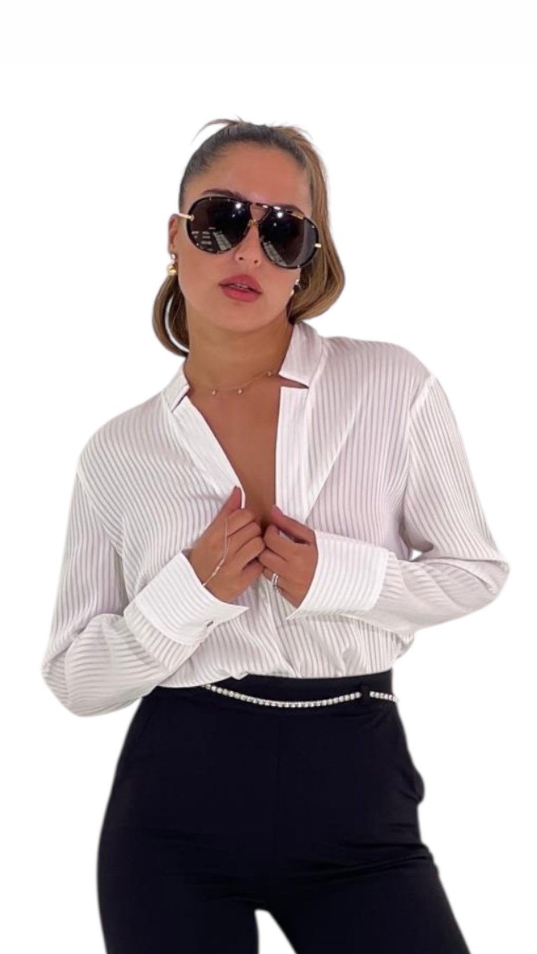 חולצת משי פסים