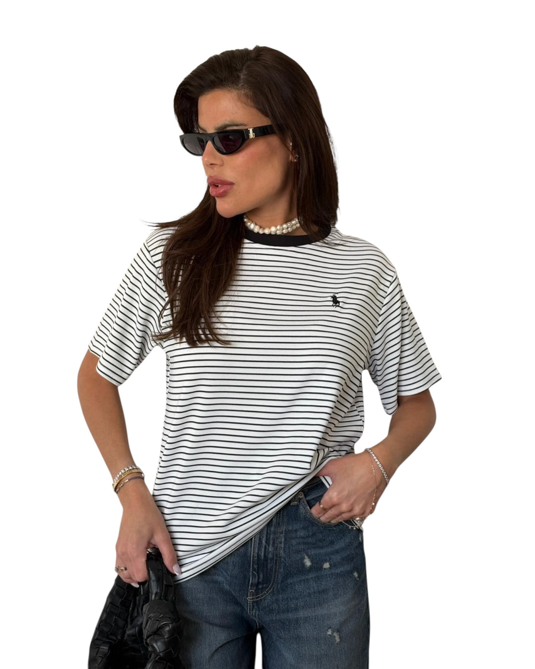 חולצת POLO אובר סאייז פסים