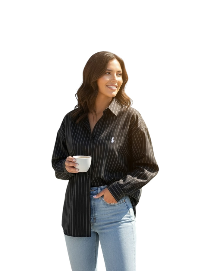 חולצת פשתן פסים POLO