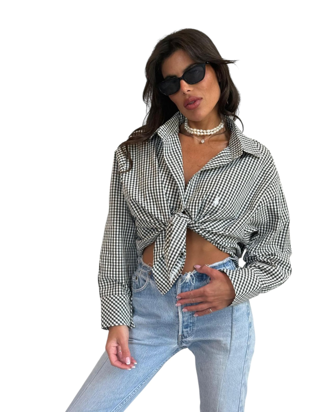 חולצת POLO משבצות מכופתרת