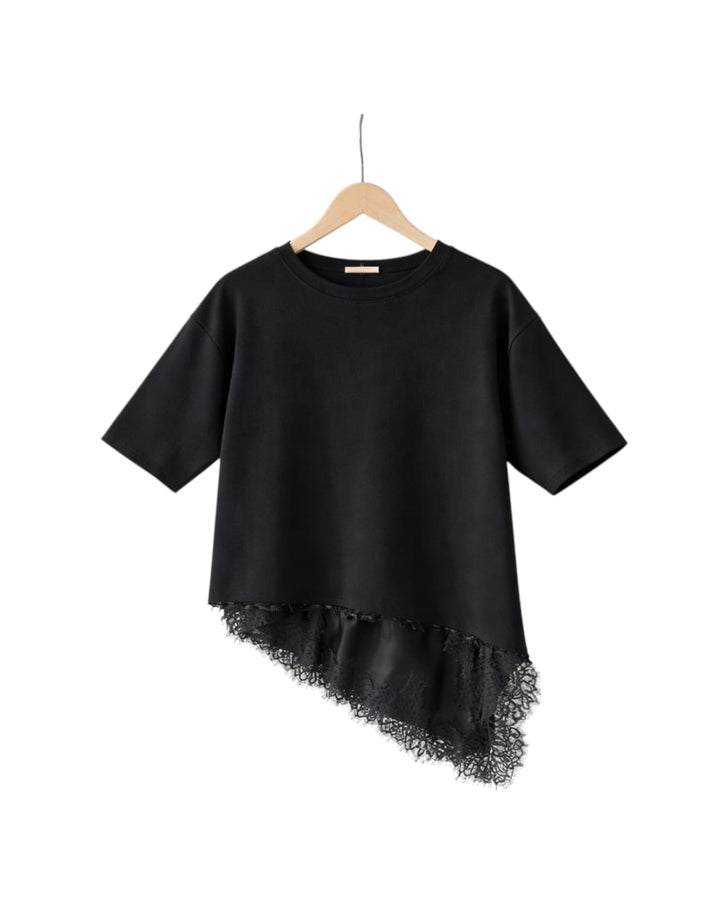 חולצת אובר סאייז שילוב תחרה