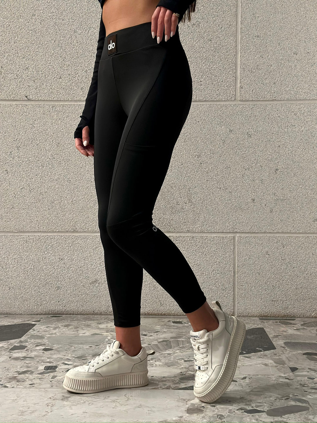 טייץ מחטב גבוהה שילוב כיס שקוף