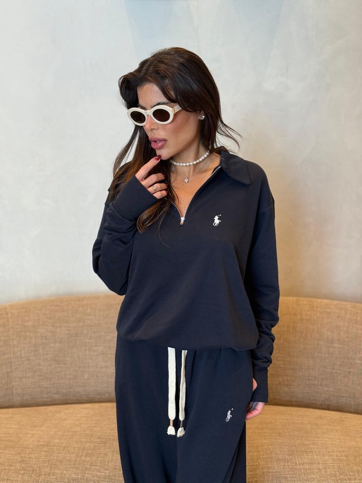 חליפת POLO שילוב רוכסן