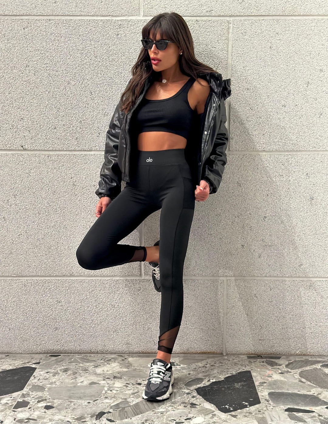 טייץ מחטב גבוהה שילוב כיס שקוף