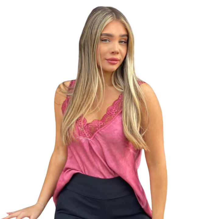 גופייה שילוב תחרה