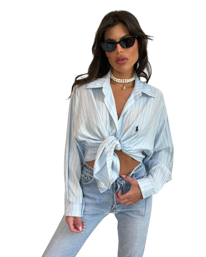 חולצת פשתן פסים POLO