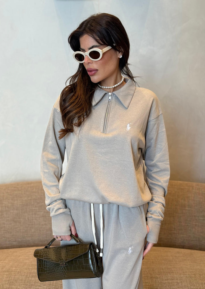 חליפת POLO שילוב רוכסן