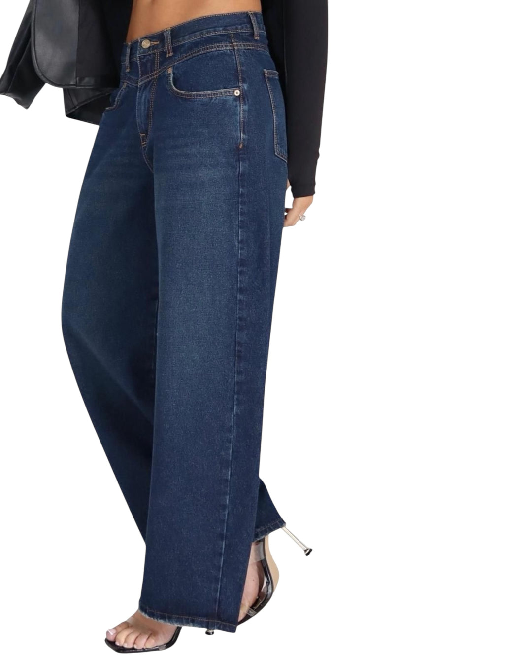 ג׳ינס סקסו רחב שילוב תפרים