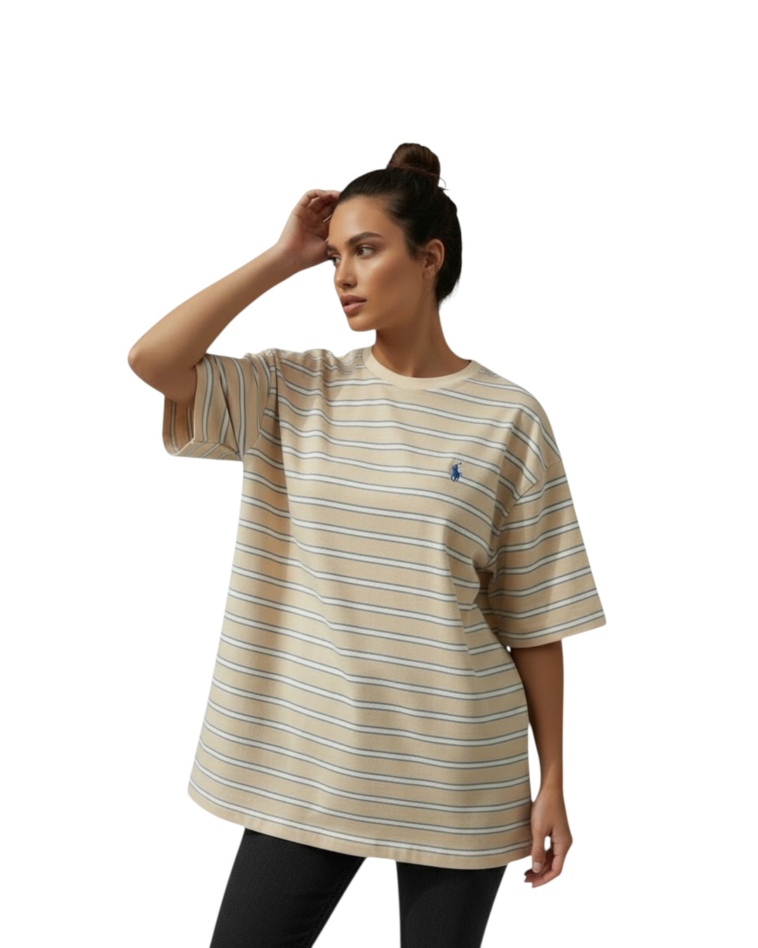 חולצת POLO אובר סאייז פסים