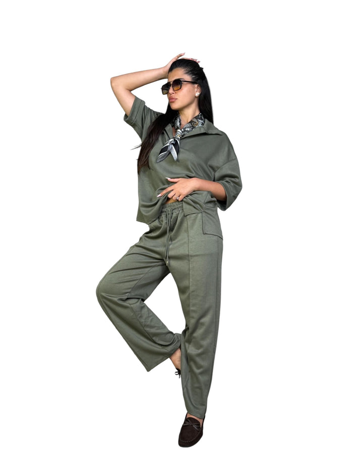 חליפת מודל אובר סאייז צווארון שילוב צעיף קיץ