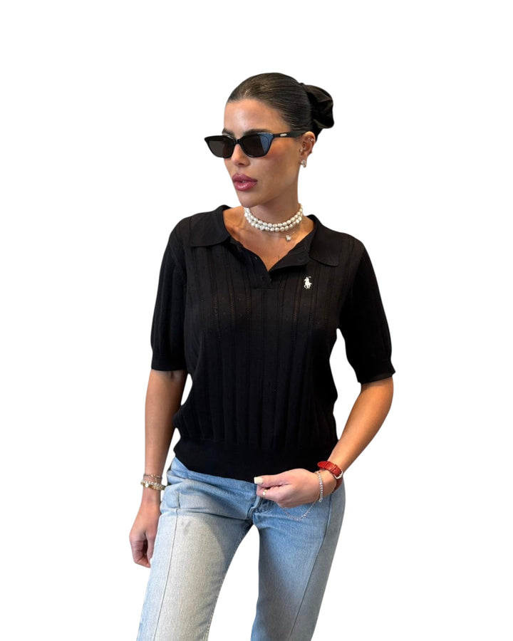 סריג קייצי POLO שילוב כפתורים