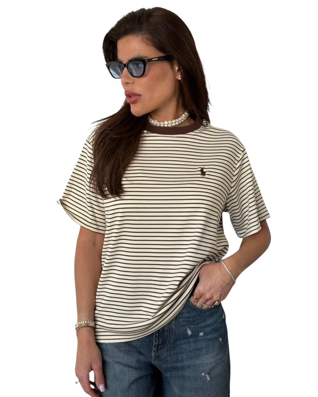 חולצת POLO אובר סאייז פסים