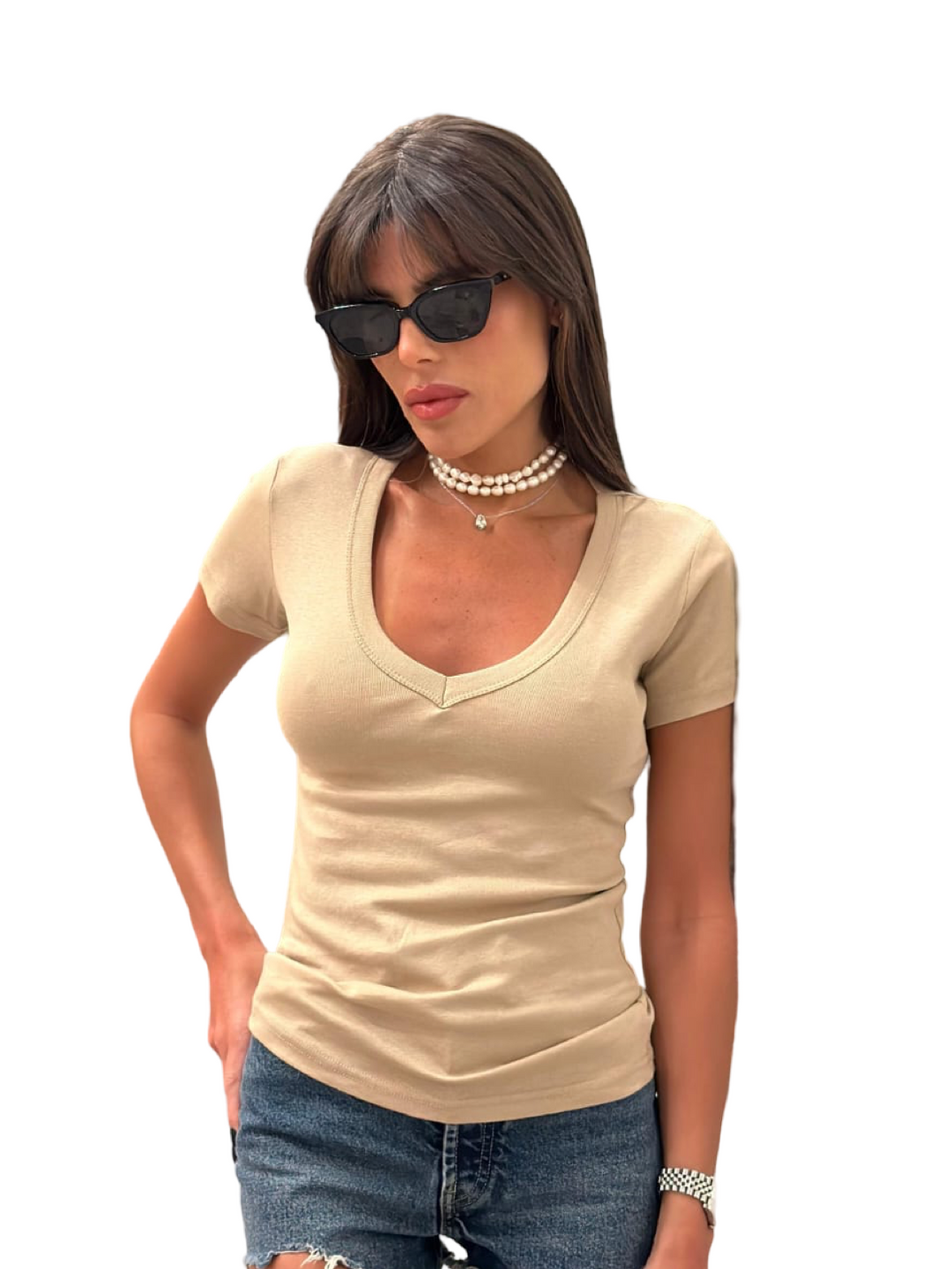 חולצת בייסיק v