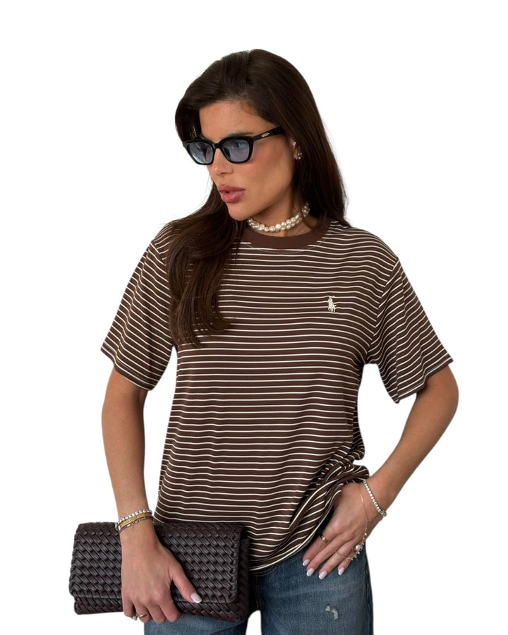 חולצת POLO אובר סאייז פסים