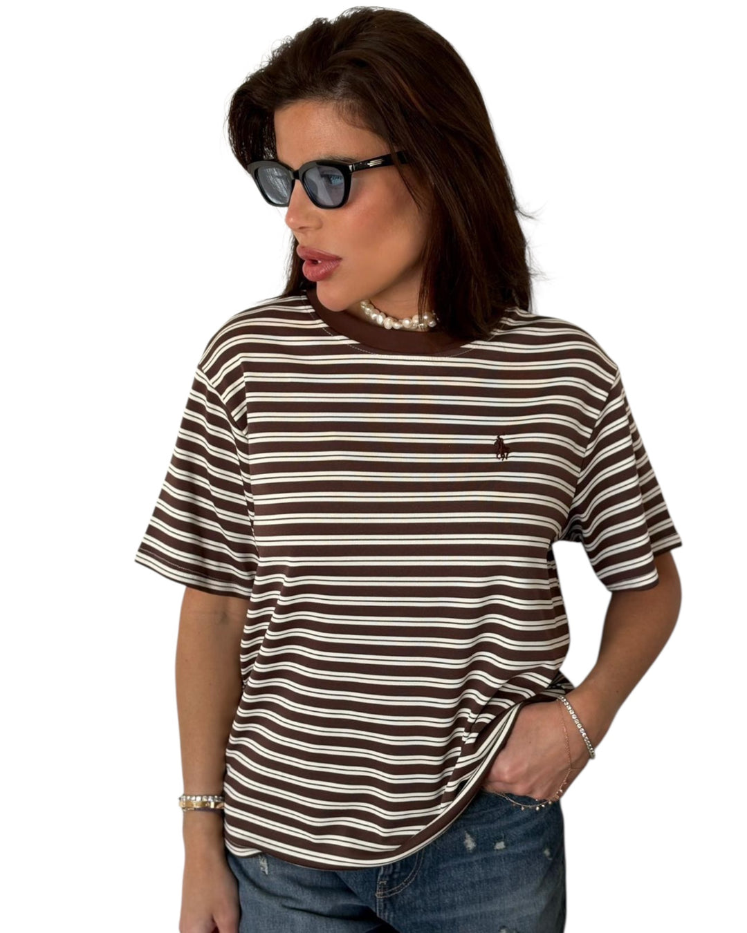 חולצת POLO פסים בד פיקה
