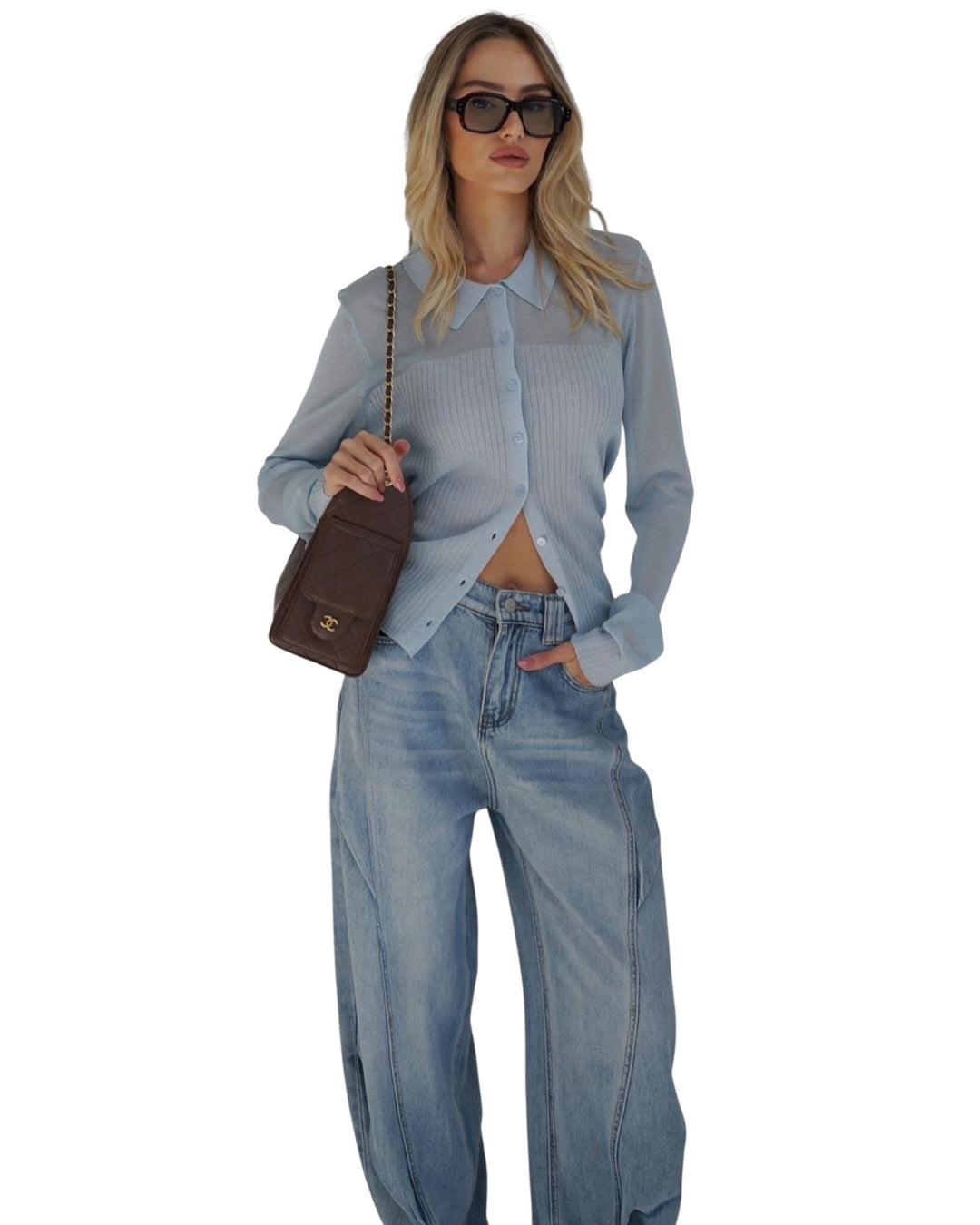 ג׳ינס בלון שילוב תפרים אנטיגו