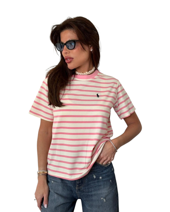 חולצת POLO פסים בד פיקה