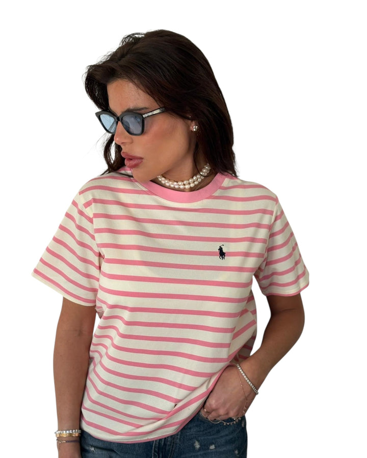 חולצת POLO פסים בד פיקה