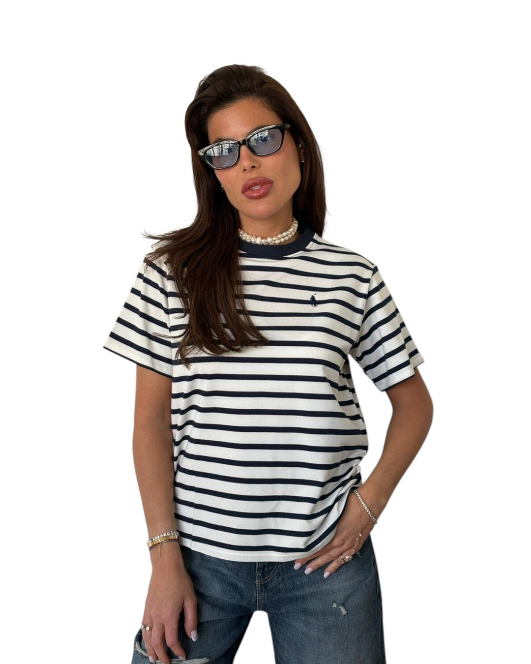 חולצת POLO פסים בד פיקה