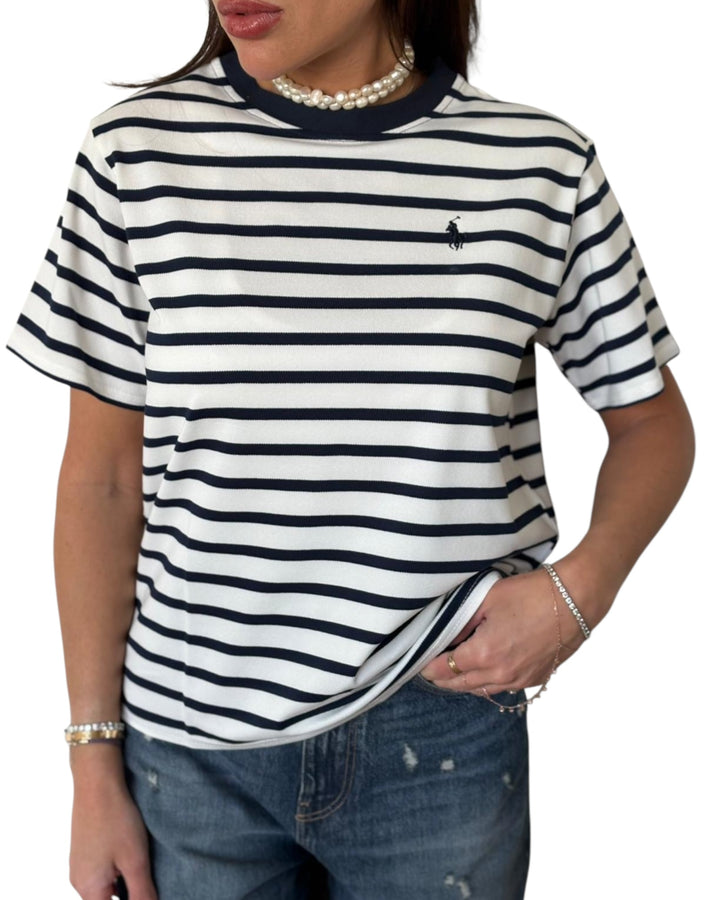 חולצת POLO פסים בד פיקה