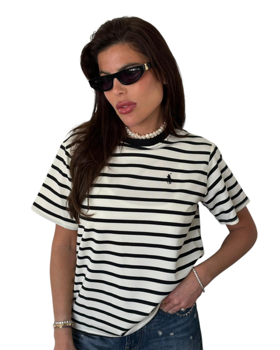 חולצת POLO פסים בד פיקה